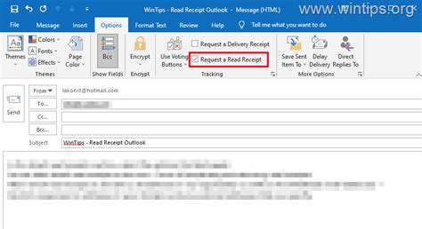How to Request Read Receipts in Microsoft Outlook .